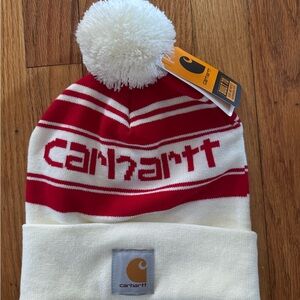 Carhartt Red and White Beanie